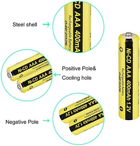 AAA Battery NiCd 1.2V Rechargeable Batteries for Garden Landscaping Solar Lights (10pc)