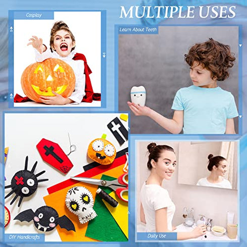 56 Pieces Synthetic Dental Acrylic Resin Teeth 50g Solid Temp Tooth Beads 23 Shade A2 Upper + Lower Denture for Halloween Makeup, DIY & Replacement for Filling Fix The Missing Broken Tooth