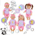 Young Buds for 11-12-13 Inch Alive American Doll Baby Doll Clothes Set of 5 Dress Costumes Gown Outfits Feeding Set with Pacifier Bib