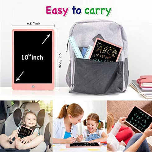 ORSEN LCD Writing Tablet 10 Inch, Colorful Doodle Board Drawing Pad for Kids, Drawing Board Writing Board Drawing Tablet, Educational Christmas Girls Toys Gifts for 3-6 Year Old Girls Boys (Pink)