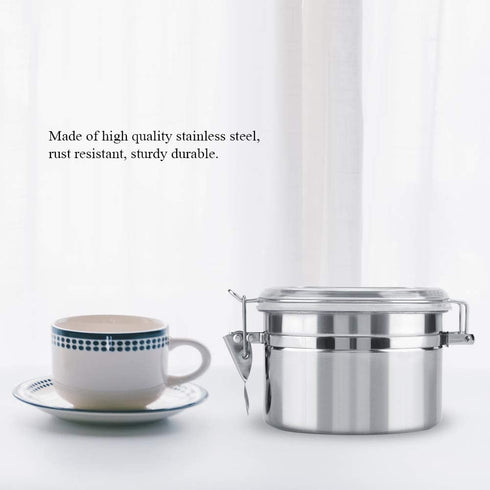 Coffee Canister Airtight - Stainless Steel Coffee Container Vacuum Sealed Storage Jar for Coffee Sugar Tea Bean(4 Sizes) (S)