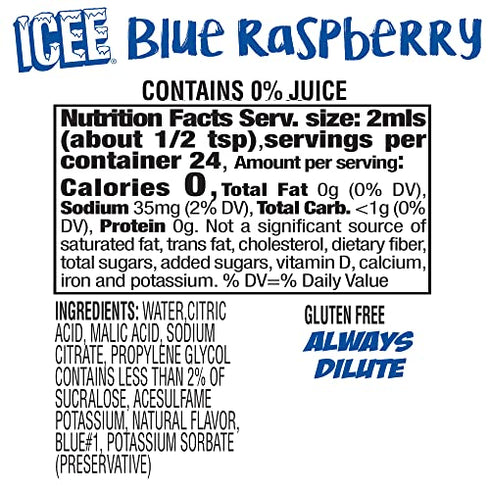ICEE Zero Calorie Liquid Water Enhancer Flavor Drops - 1.62 Fluid Ounces (48 Milliliters) - Pack of 4 (Original Variety Pack)