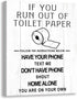 Kas Home Funny Bathroom Canvas Wall Art | Rustic Bathroom Prints Decorative Signs Framed | Restroom Washroom Wall Decor