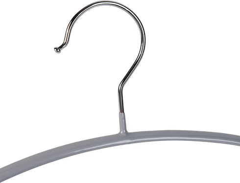 Better to U 16.5 Inch Metal Non Slip Hangers Rubber Coated, Heavy Duty Gray Clothes Hanger, Non Bump Clothe Sweater Hangers(Grey, 10)