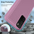 for Samsung Galaxy A03s Case Shockproof: Dual Layer Protective Heavy Duty Cell Phone Cover Rugged with Non Slip Textured Back - Military Protection Bumper Tough - 6.5inch (Raspberry Pink)