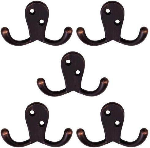 Design House 207738 Double Hook 5 Pack Oil Rubbed Bronze