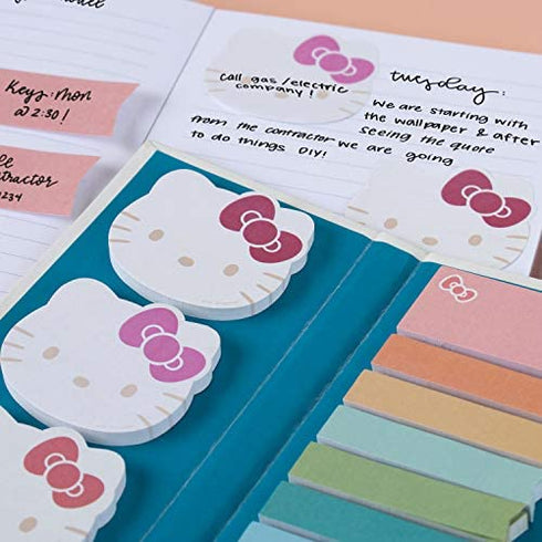 Hello Kitty X Erin Condren Designer Accessories - Sticky Note Booklet - 11 Adhesive Notepads with 50 Sheets Each, 550 Repositionable Sticky Notes Total