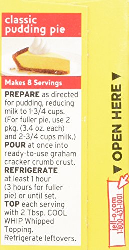 Jell-O Lemon Flavor Instant Pudding & Pie Filling, 3.4 Oz (96g) 4-pack