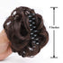 DeeThens Messy Bun Hair Piece Tousled Updo Hairpiece for Women Wavy Curly Scrunchies Clip in Claw Hair Bun Synthetic Chignon Claw Clip With Hair Attached (Darkest Brown)