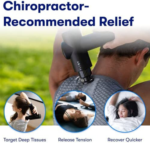 Flyby Massage Gun Deep Tissue - Percussion Muscle Massager Gun for Athletes F1Pro - Handheld Electric Neck & Back Massager for Pain Relief - Lightweight Percussive Body Massager for Women and Men