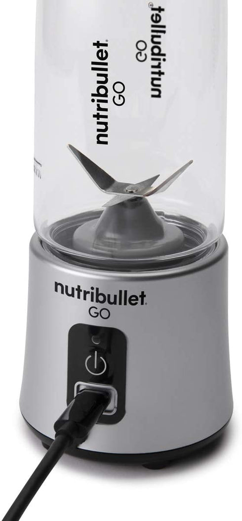 nutribullet GO Portable Blender for Shakes and Smoothies, 13 Ounces, 70 Watts, Silver, NB50300S
