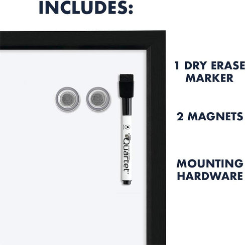 Quartet Magnetic Whiteboard, 17 x 23 inches White Board, Dry Erase Board, Black Frame (MWDW1723M-BK)
