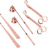 Kingrol Candle Accessory Set, Stainless Steel Candle Wick Trimmer Candle Snuffer for Candle Lover, 6 Pack, Rose Gold Finish
