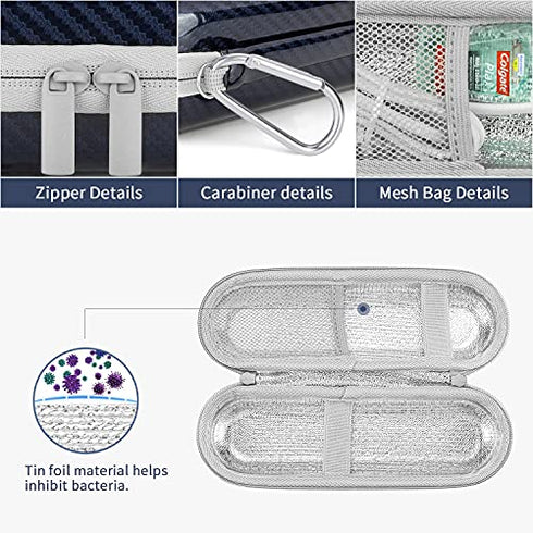 Yinke Travel Case for Braun Oral B/Oral-B Pro/Philips Sonicare Electric Toothbrush, Fits for Oral-B Pro 1000 1500 /iO Series 7 8 9, Hard EVA Cover Protective Storage Bag (Blue)