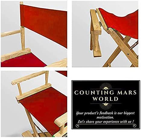 Counting Mars 2 Set Replacement Cover Canvas for Directors Chair, 20cm X 52cm + 52cm X 42cm, Red