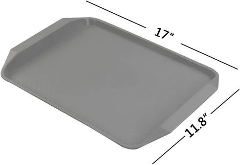 Ramddy Plastic Fast Food Trays for Eating, 4 Packs(Grey and Beige)