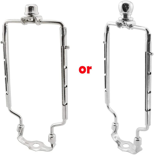 DZS Elec 7 8 9 10 Inch Adjustable Lampshade Harp Stand E14 & E26 & E27 Lamp Holder UNO Fitter Adapter Detachable Parts Silver Bracket