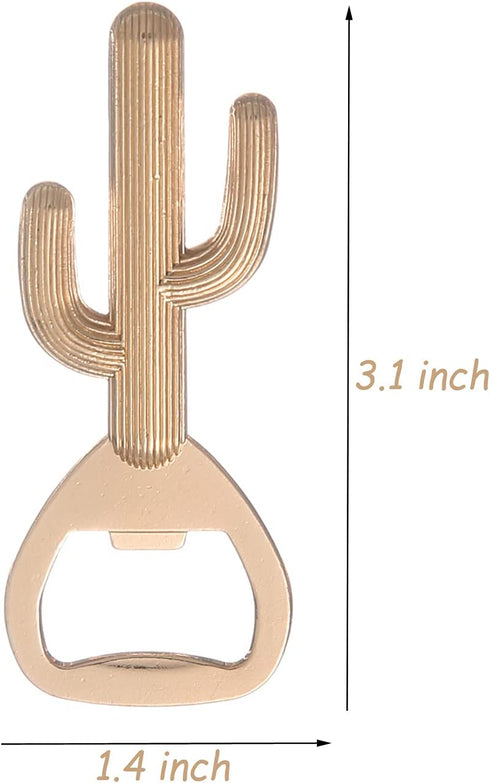 12-Pack Mexican Theme Baby Shower Bottle Opener Favor for Guests?Cactus Bottle Openers for Wedding,Baby Shower,Bridal Shower or Mexican Party/Decorations/Gifts/Favors/Souvenirs (12, Gold Cactus)