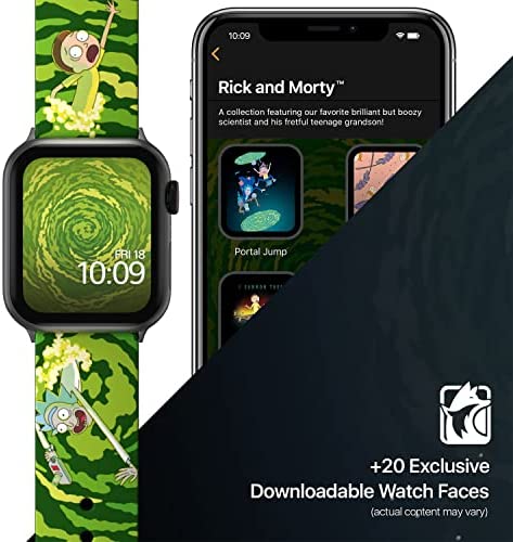 Rick and Morty ñ Open Portal Smartwatch Band ñ Officially Licensed, Compatible with Every Size & Series of Apple Watch (watch not included)