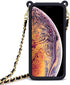 Fusicase for iPhone 11 Wallet Case with Neck Strap Crossbody Strap Lanyard Handbag Wrist Strap Protective Cover Credit Card Holder Slot Purse for Girls Women Silicone Case for iPhone 11 Black