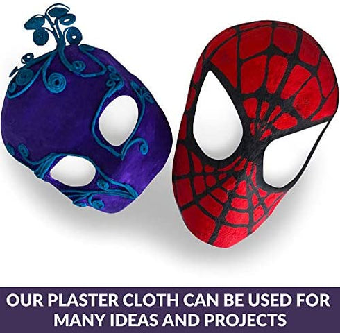 4 inches x 10 feet Plaster Cloth Gauze for Crafts Scenery Molds Mask Art Belly Casting - Made in Europe - Plaster Bandages Strips Wrap Cast Material Tape White - Extra Fast Setting - 1 Roll