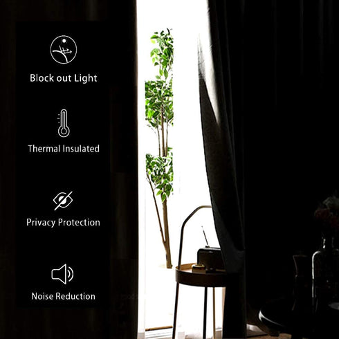 ROSETTE Blackout Curtains for Bedroom - Thermal Insulated Room Darkening Noise Reducing, 42 x 63 Inch Length Curtains for Living Room, Set of 2 Panels with Tiebacks, Navy Blue