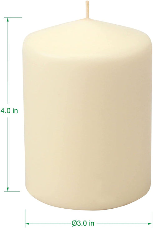 Stonebriar 35 Hour Long Burning Unscented Pillar Candles, 3x4, Ivory