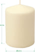 Stonebriar 35 Hour Long Burning Unscented Pillar Candles, 3x4, Ivory