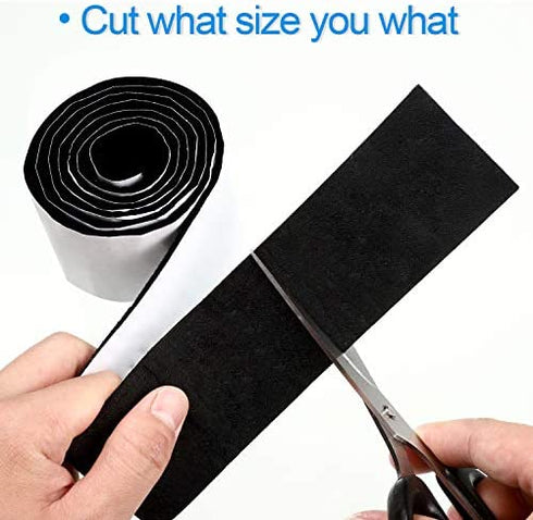 Shappy 2 Packs Felt Furniture Pads Heavy Duty Felt Strip Roll with Adhesive Backing Adhesive Felt Tape for Protecting Hardwood Floors Chair Wall Protector(120 x 2 x 0.12 Inch,Black)
