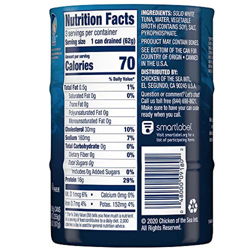 Chicken of the Sea Solid White Albacore Tuna in Water, 3 oz. mini cans (Pack of 3)