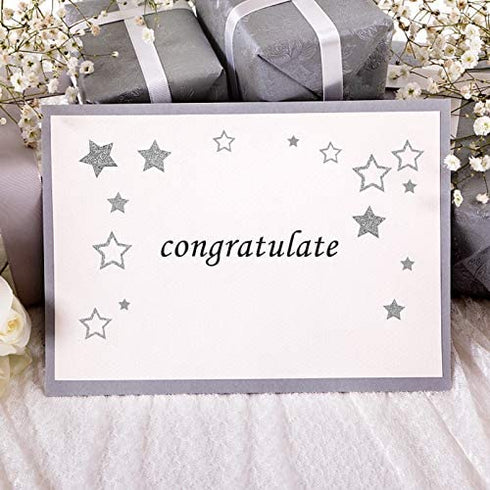 KESOTE 5 Sheets Glitter Silver Star Stickers, Self-Adhesive Assorted Star Labels for Handicrafts Christmas Decoration, Classroom Teacher Supplies