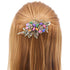 2 Pack Peacock Alligator Hair Clips Rhinestone Flower Decorative Alligator Hair Clips, Metal Flower Hair Clips for Women (Style-C)