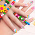 144pcs False Nails Press on Nails for Kids - Self-Adhesive Unicorn Short Fake Artificial Full Cover Nail Art Kits Transation with Nail Glue Tabs for Girls Children