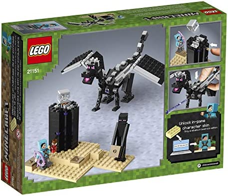 LEGO Minecraft The End Battle 21151 Ender Dragon Building Kit Includes Dragon Slayer and Enderman Toy Figures for Dragon Fighting Adventures (222 Pieces)