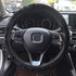 YOOFER Elastic Fluffy Plush Steering Wheel Cover for Warm in Winter, Fuzzy Steering Wheel Cover Universal 15 inches,Black