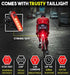 BLITZU Gator 450 Lumens Bike Lights Front and Back Set, Headlight and Tail Rear Light, USB Rechargeable Bicycle Lamp, Waterproof, LED Safety Flashlight Cycling Accessories, Fits Adult Kids MTB Helmet