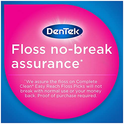 DenTek Complete Clean Easy Reach Floss Picks | Advanced Fluoride Coating, Mouthwash Blast Flavor| 75-Count | 6-Pack