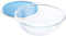 HUSANMP Clear Tempered Glass Mixing Bowl with Lid (Microwave and Dishwasher Safe) (2 quart)