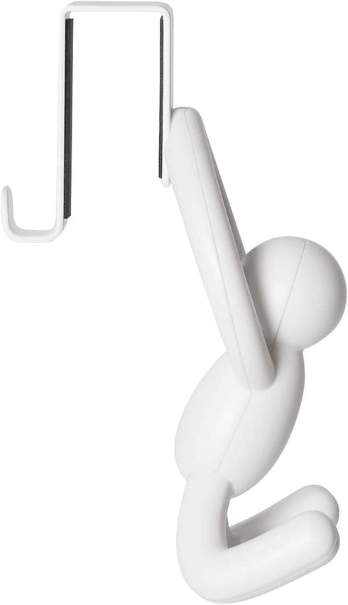 Umbra Buddy Space-Saving Over The Cabinet Storage Hooks, Kitchen and Bathroom Organizer, Set of 2, White, 2 Count