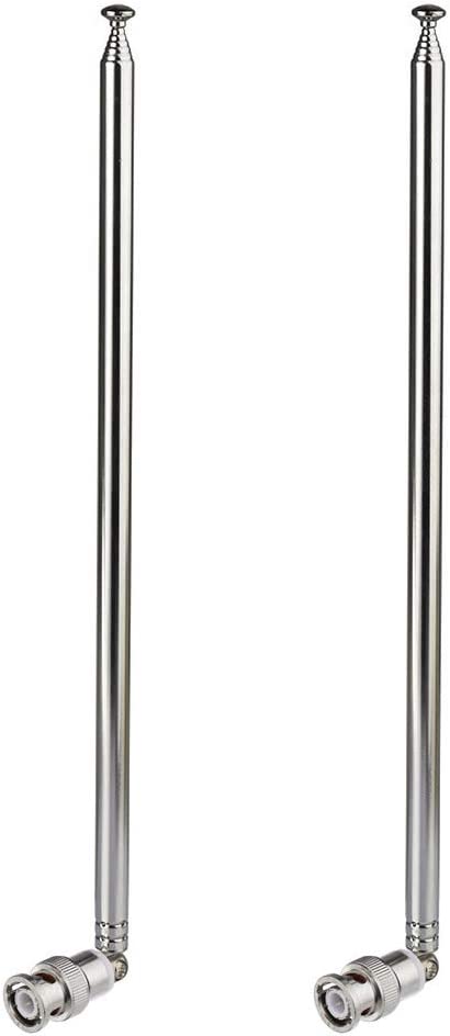 Bingfu Police Radio Scanner Antenna 20-1300MHz 7 Section Telescopic BNC Male Antenna 2-Pack Ham Radio Handheld CB Radio Antenna for Uniden Whistler Police Radio Scanner Two Way Radio Frequency Counter