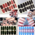 WOKOTO 20 Sheets Full Wraps Nail Art Polish Stickers Strips Set with 1Pc Nail File Glitter Star Adhesive Nail Decals Manicure Tips