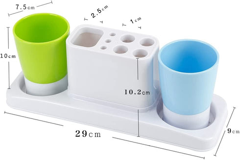 Eslite Bathroom Toothbrush Toothpaste Stand Organizer Plastic Storage Rack Set