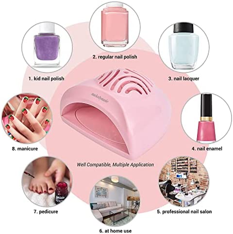 MelodySusie Portable Kids Nail Dryer, Mini Nail Fan Quick Dry for Regular Nail Polish, Safe for Hands, Skin, Children's Gift, Great Gift for Girls.