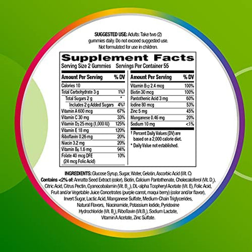 Centrum MultiGummies Gummy Multivitamin for Adults, Multivitamin/Multimineral Supplement with Vitamins D, B and E, Assorted Fruit Flavor - 180 Count