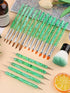 TOROKOM 19Pcs Nail Art Brushes Professional Acrylic Brushes for Nails incl Gel Polish Nail Art Tools, Nail Design Brushes,Double Ended Dotting Tools for Acrylic Application Manicure,with Nail Dust Brush