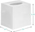 DW‹LLZA HOM‹ Tissue Box Cover Square - Facial Cube Tissue Box Holder Case Dispenser for Bathroom Vanity Countertop, Bedroom Dresser, Office Desk or Night Stand Table, 2 Pack - White