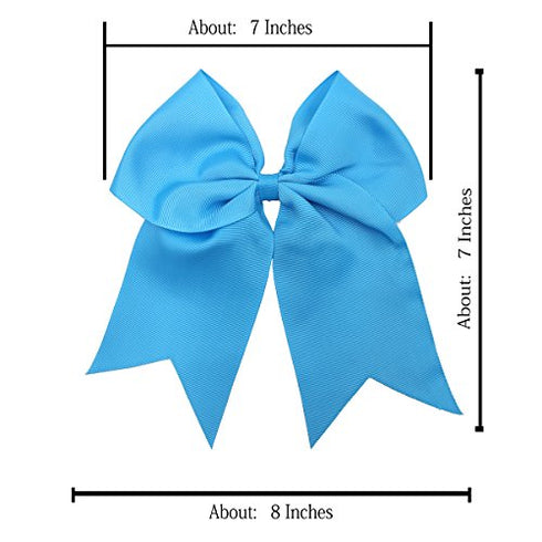 JOYOYO 20Pcs 8" Large Cheer Bows for Girls Ponytail Holder Grosgrain Ribbon Cheerleading Bows Elastic Hair Tie Bands for Baby Girls School College Teens Senior Cheerleader