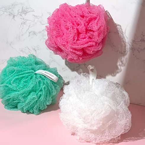 EcoTools Exfoliating Ecopouf (Pack of 6) Fine Netting Pouf; Rich Lather, Gentle Cleansing, and Exfoliation for Smoother, Softer Skin; Self Care Through Skin Care, Assorted