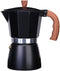 TCOOME Classic Italian Stovetop Espresso Maker for Great Flavored Strong Espresso?3 Cups Multicolors Italian Style Aluminous Espresso Mocha Pot,Cuban and Greca coffee maker,150ML/300ML moka coffee pot ,Brewer Percolator with wooden handle (BLACK, 150ML/