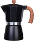 TCOOME Classic Italian Stovetop Espresso Maker for Great Flavored Strong Espresso?3 Cups Multicolors Italian Style Aluminous Espresso Mocha Pot,Cuban and Greca coffee maker,150ML/300ML moka coffee pot ,Brewer Percolator with wooden handle (BLACK, 150ML/